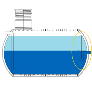 Siphon de trop-plein avec tubulure de rétention