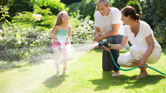 Spielen mit Regenwasser